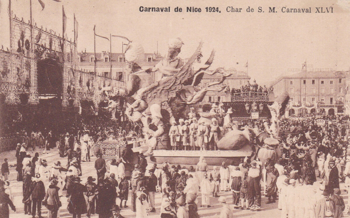 CARTE POSTALE ANCIENNE CPA CARNAVAL DE NICE 1924 CHAR DE S. M. CARNAVAL XLVI