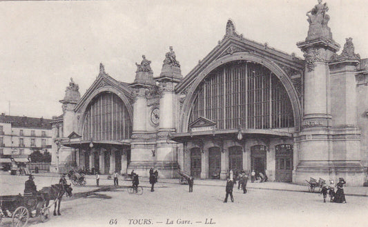 CARTE POSTALE ANCIENNE CPA 37 TOURS LA GARE