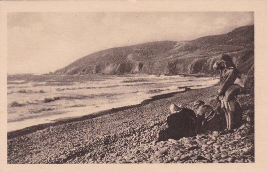 CARTE POSTALE ANCIENNE CPA 50 LA HAGUE L'ANSE D'ECALGRAIN PAR GROS TEMPS