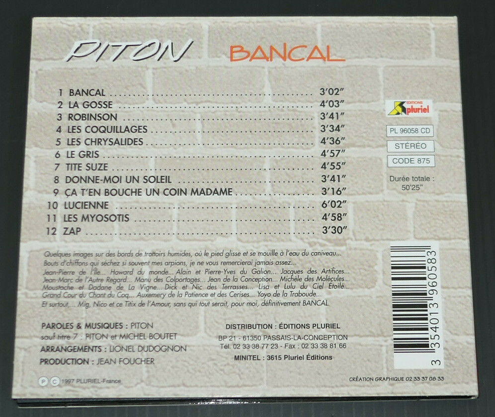 CD PITON / BANCAL / 1997