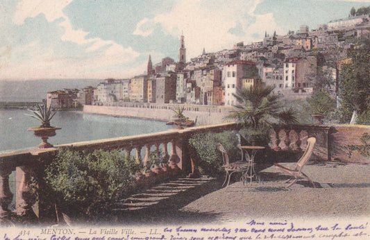 OLD POSTCARD CPA MENTON THE OLD TOWN (1903) 