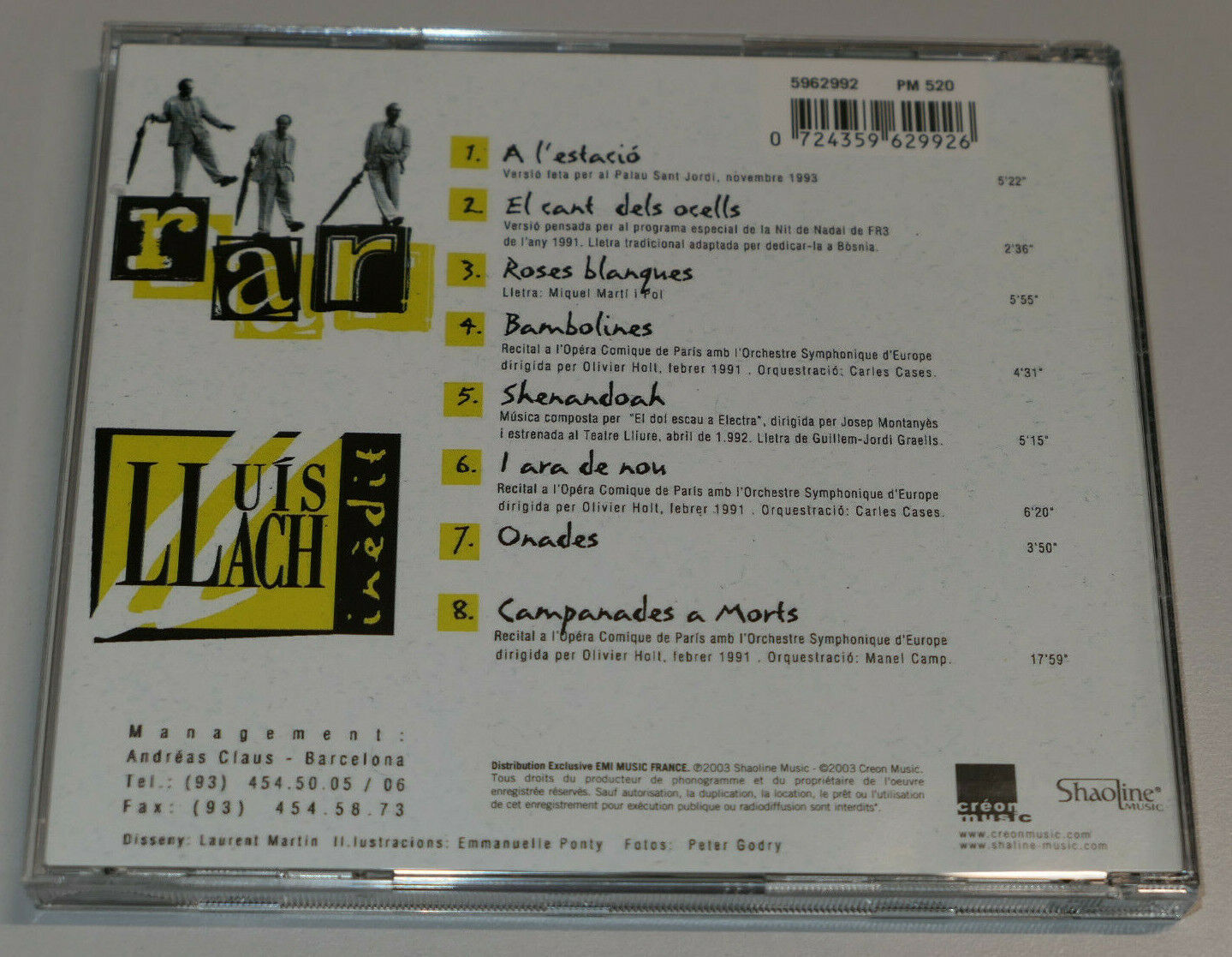 CD LLUIS LLACH / RAR / 2003