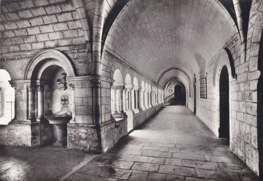 CPSM BLACK &amp; WHITE POSTCARD / NOTRE DAME D'AIGUEBELLE ABBEY THE CLOISTER 