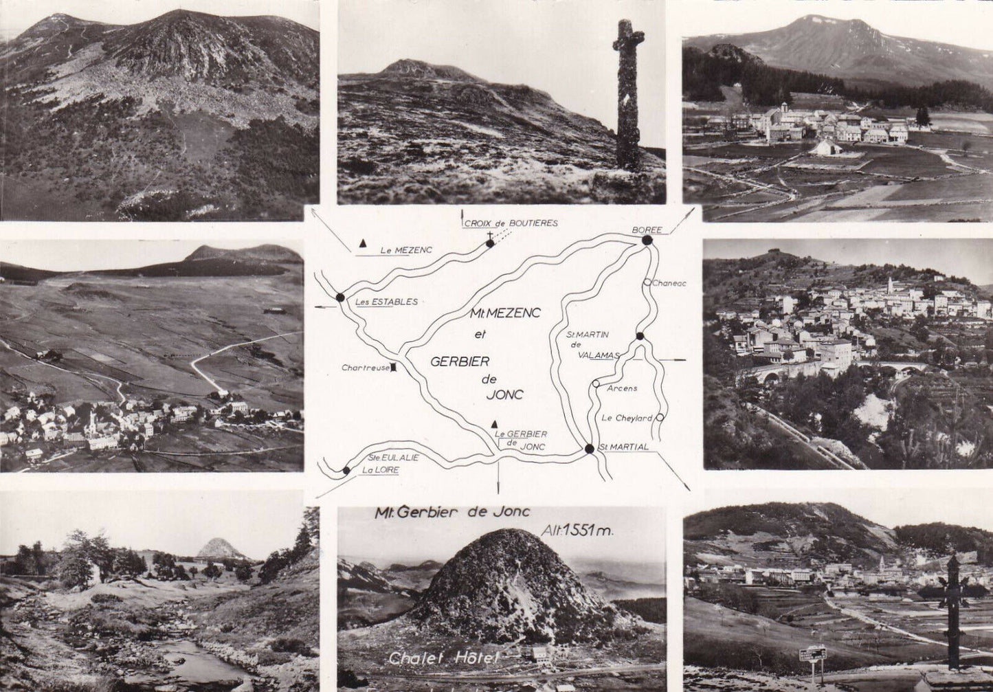 CARTE POSTALE CPSM NOIR & BLANC / PAYSAGES DU VIVARAIS LE MONT GERBIER DE JONCS