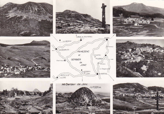 CARTE POSTALE CPSM NOIR & BLANC / PAYSAGES DU VIVARAIS LE MONT GERBIER DE JONCS