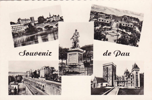 CARTE POSTALE CPSM NOIR & BLANC / SOUVENIR DE PAU