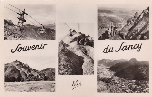 CPSM BLACK AND WHITE POSTCARD / SOUVENIR FROM SANCY 
