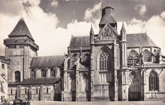 CPSM BLACK AND WHITE POSTCARD / EVRON LA BASILIQUE MAYENNE 