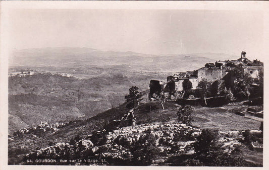 CARTE POSTALE ANCIENNE CPA NOIR ET BLANC / GOURDON LE VILLAGE