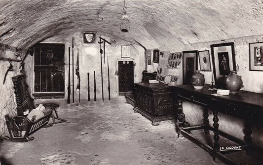 CPSM BLACK AND WHITE POSTCARD / ROQUEBRUNE-VILLAGE THE CHATEAU THE ROOM 