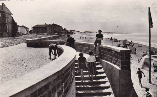 CARTE POSTALE CPSM NOIR ET BLANC / CAPBRETON LA DIGUE ET L'OCEAN