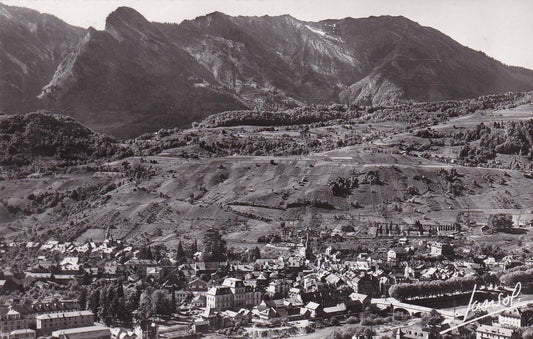 CPSM BLACK AND WHITE POSTCARD / LA PLAGNE SUR AIME SAVOIE GENERAL VIEW 