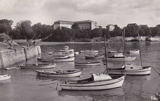 CPSM BLACK AND WHITE POSTCARD / SAINT-GEORGES-DE-DIDONNE THE PORT MIRAMAR 