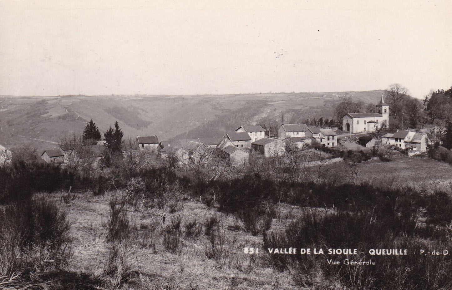 OLD BLACK &amp; WHITE CPA POSTCARD / SIOULE QUEUILLE VALLEY 