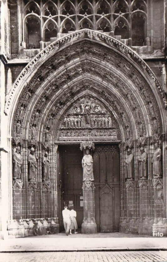 CPSM BLACK &amp; WHITE POSTCARD / BORDEAUX NORTH PORTAL SAINT-ANDRE CATHEDRAL 