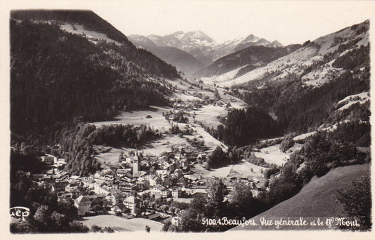 OLD POSTCARD CPA BLACK &amp; WHITE / BEAUFORT GENERAL VIEW AND GRAND MONT 