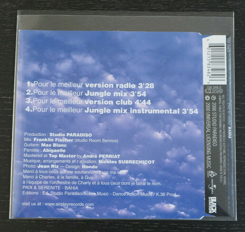 MAXI CD 4 TITRES BAHIA / POUR LE MEILLEUR / 2000