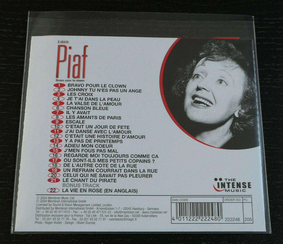 CD EDITH PIAF / BRAVO POUR LE CLOWN / 22 TITRES / 2004