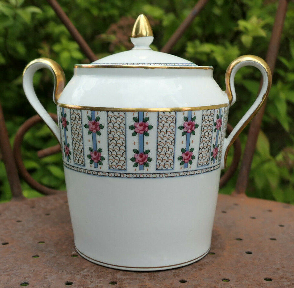 ANCIEN SUCRIER PORCELAINE LIMOGES PORCELAIN SUGAR BOWL BERNARDEAU