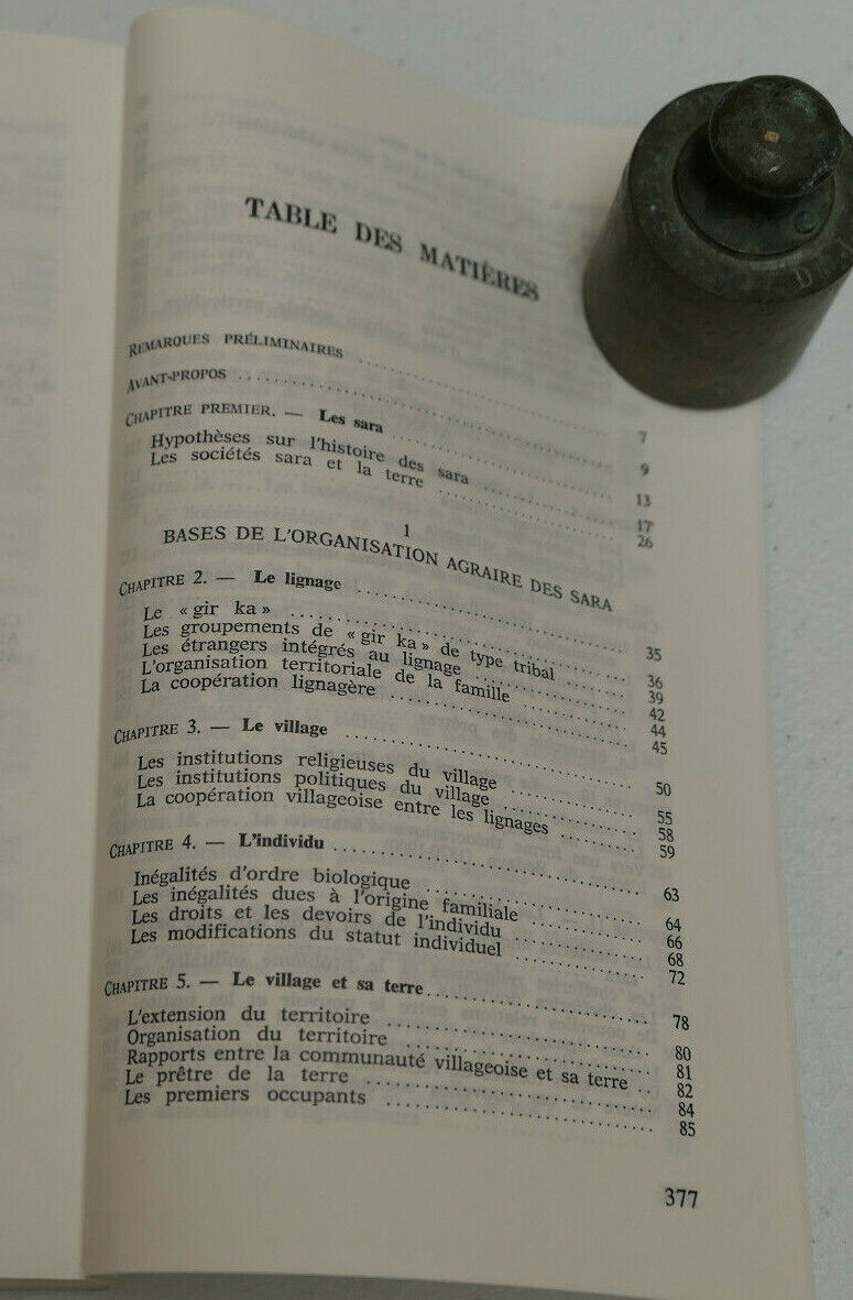 LA TERRE SARA TERRE TCHADIENNE / MAGNANT / L'HARMATTAN 1987 / AFRIQUE TCHAD