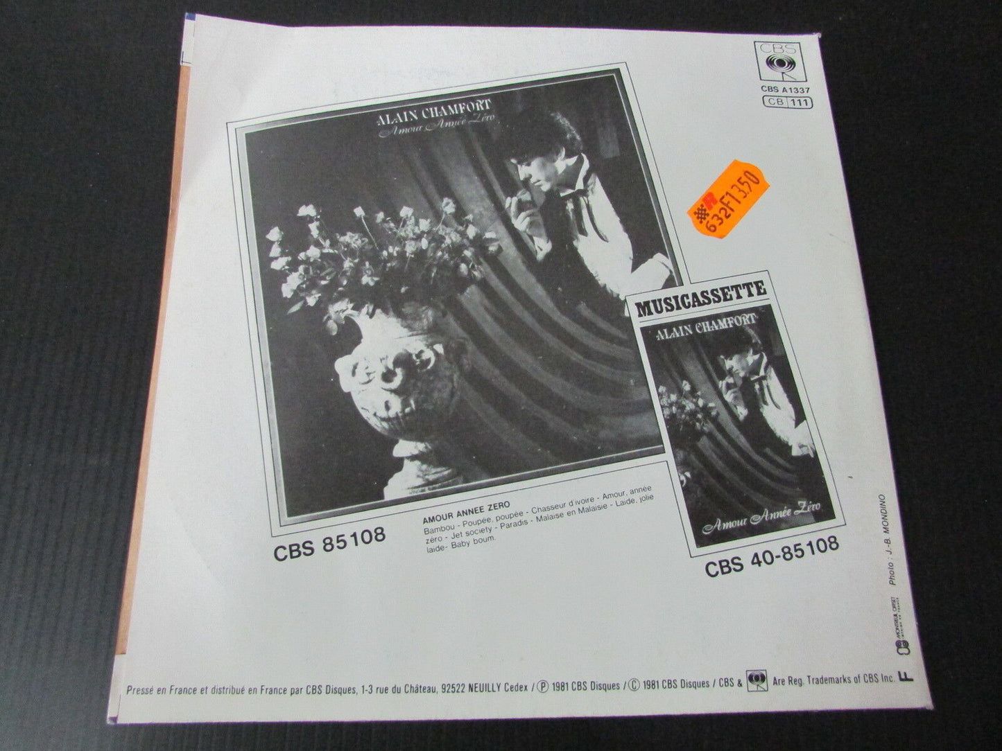 ALAIN CHAMFORT   SP 45T 7"   BAMBOU   1981