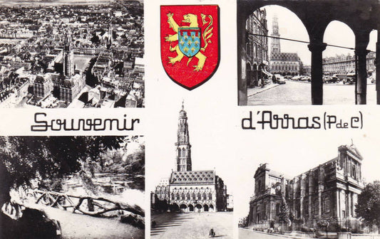 CARTE POSTALE CPSM NOIR & BLANC / SOUVENIR D'ARRAS PAS DE CALAIS