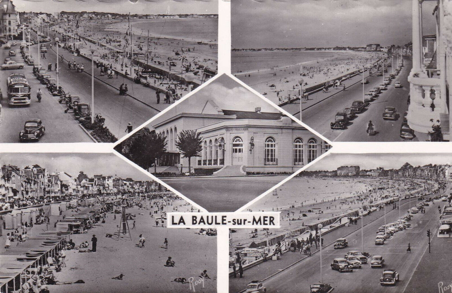 CARTE POSTALE SEMI-MODERNE NOIR & BLANC / LA BAULE-SUR-MER MULTIVUE