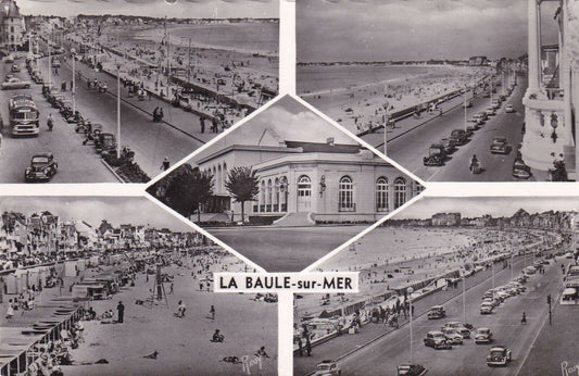 CARTE POSTALE SEMI-MODERNE NOIR & BLANC / LA BAULE-SUR-MER MULTIVUE