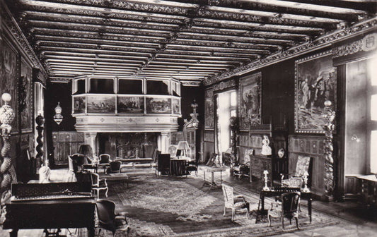CPSM BLACK &amp; WHITE POSTCARD / CHATEAU DE MEILLANT GRAND SALON CHER 