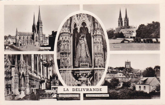 CPSM BLACK &amp; WHITE POSTCARD / LA DELIVERRANDE (1960) MULTIVIEW