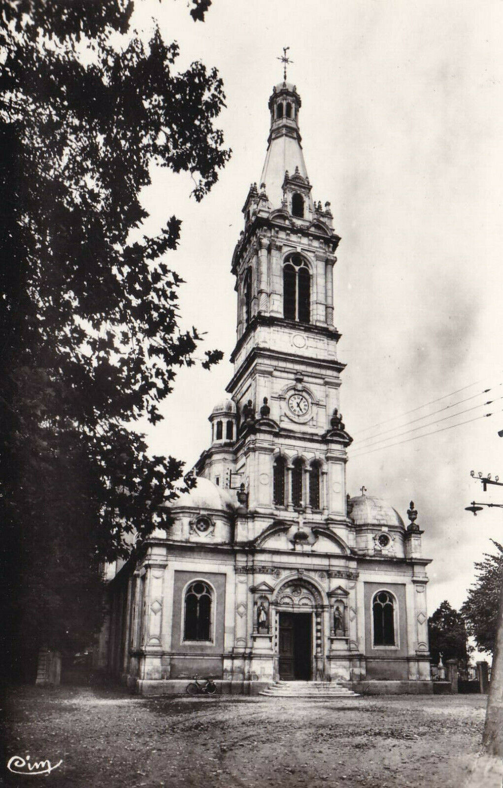 CPSM BLACK &amp; WHITE POSTCARD / BAYON L'EGLISE 