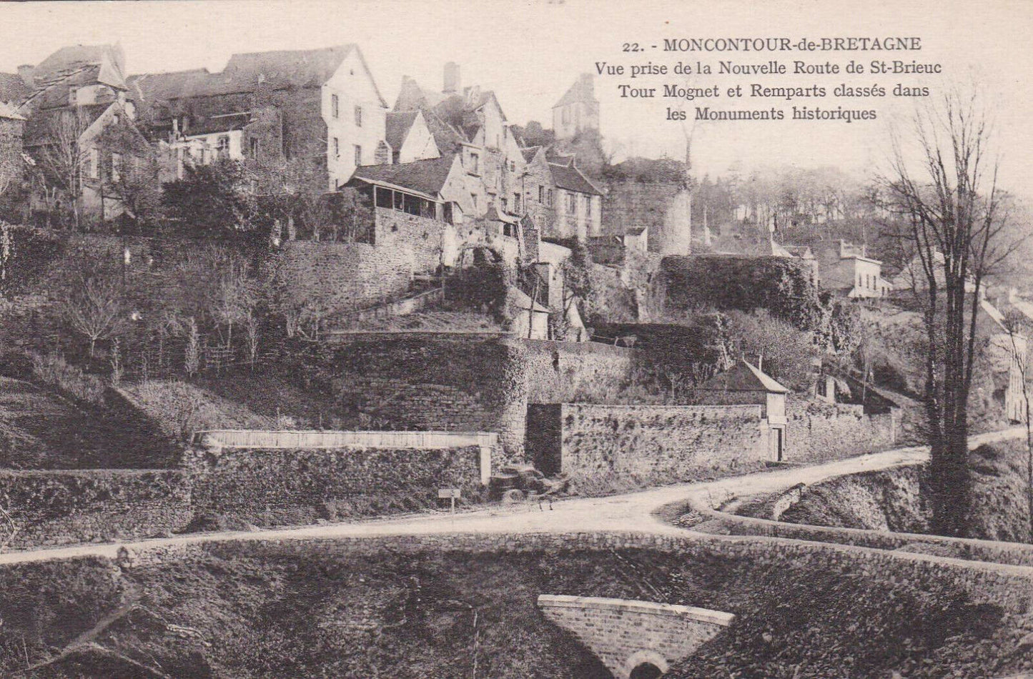 CARTE POSTALE ANCIENNE CPA / MONCONTOUR-DE-BRETAGNE VUE DE LA NOUVELLE ROUTE