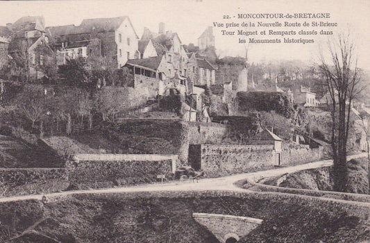 CARTE POSTALE ANCIENNE CPA / MONCONTOUR-DE-BRETAGNE VUE DE LA NOUVELLE ROUTE