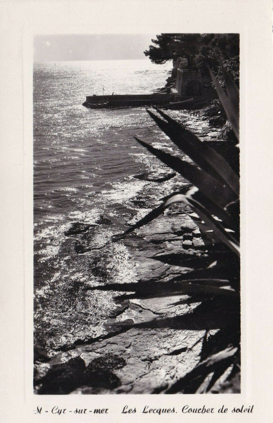 CARTE POSTALE CPSM NOIR & BLANC / ST-CYR-SUR-MER LES LECQUES COUCHER DE SOLEIL