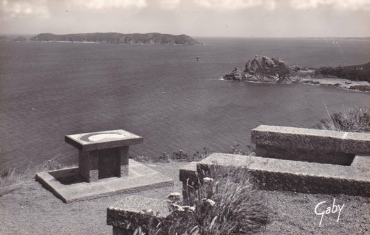 CPSM BLACK &amp; WHITE POSTCARD / PERROS-GUIREC ORIENTATION TABLE 