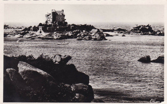 CARTE POSTALE CPSM NOIR & BLANC / PLOUMANAC'H LE CHATEAU DE COASTAERES