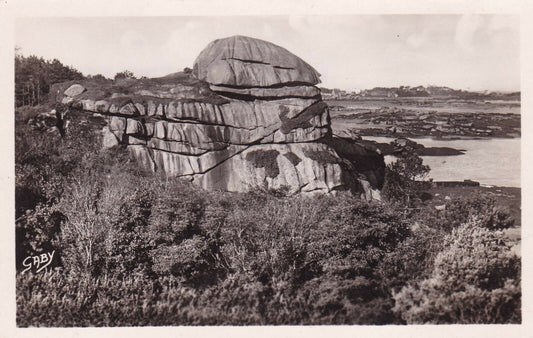 CARTE POSTALE CPSM NOIR & BLANC / PLOUMANAC'H LES ROCHERS DE LA BASTILLE