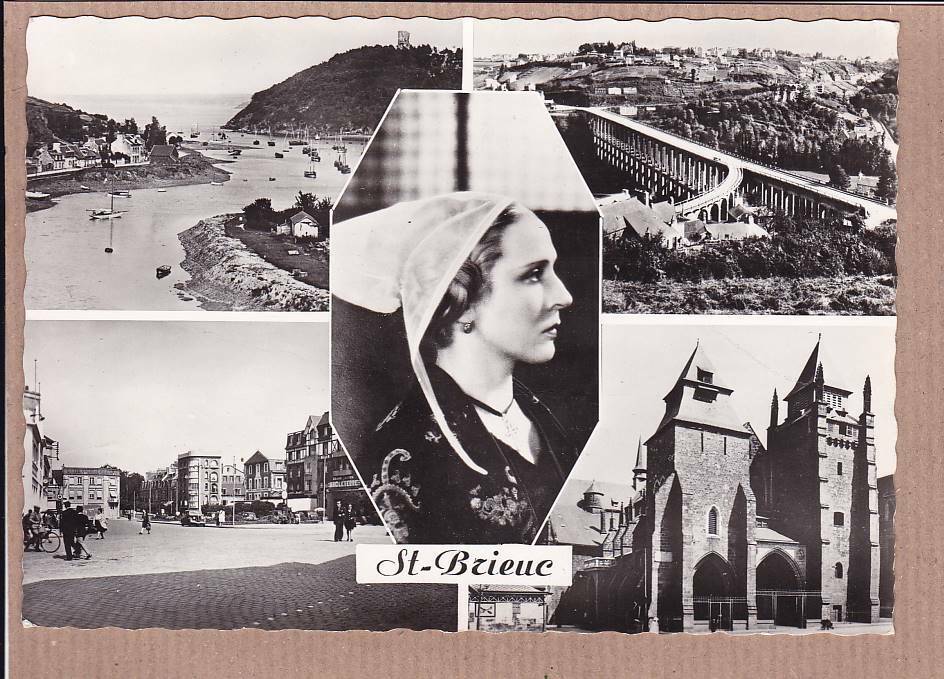 CARTE POSTALE CPSM NOIR & BLANC / ST-BRIEUC MULTIVUE (1966)