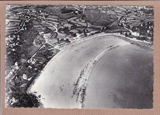 CPSM BLACK &amp; WHITE POSTCARD / PERROS-GUIREC GENERAL VIEW OF TRESTRAOU BEACH 