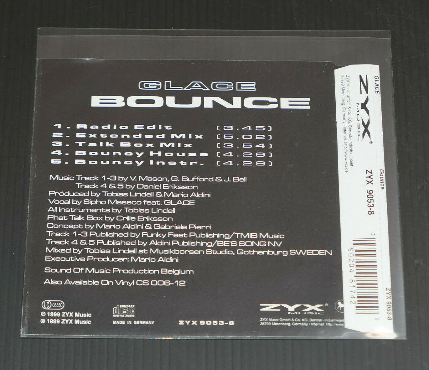 MAXI CD 5 TITRES / GLACE / BOUNCE / ZYX MUSIC 1999