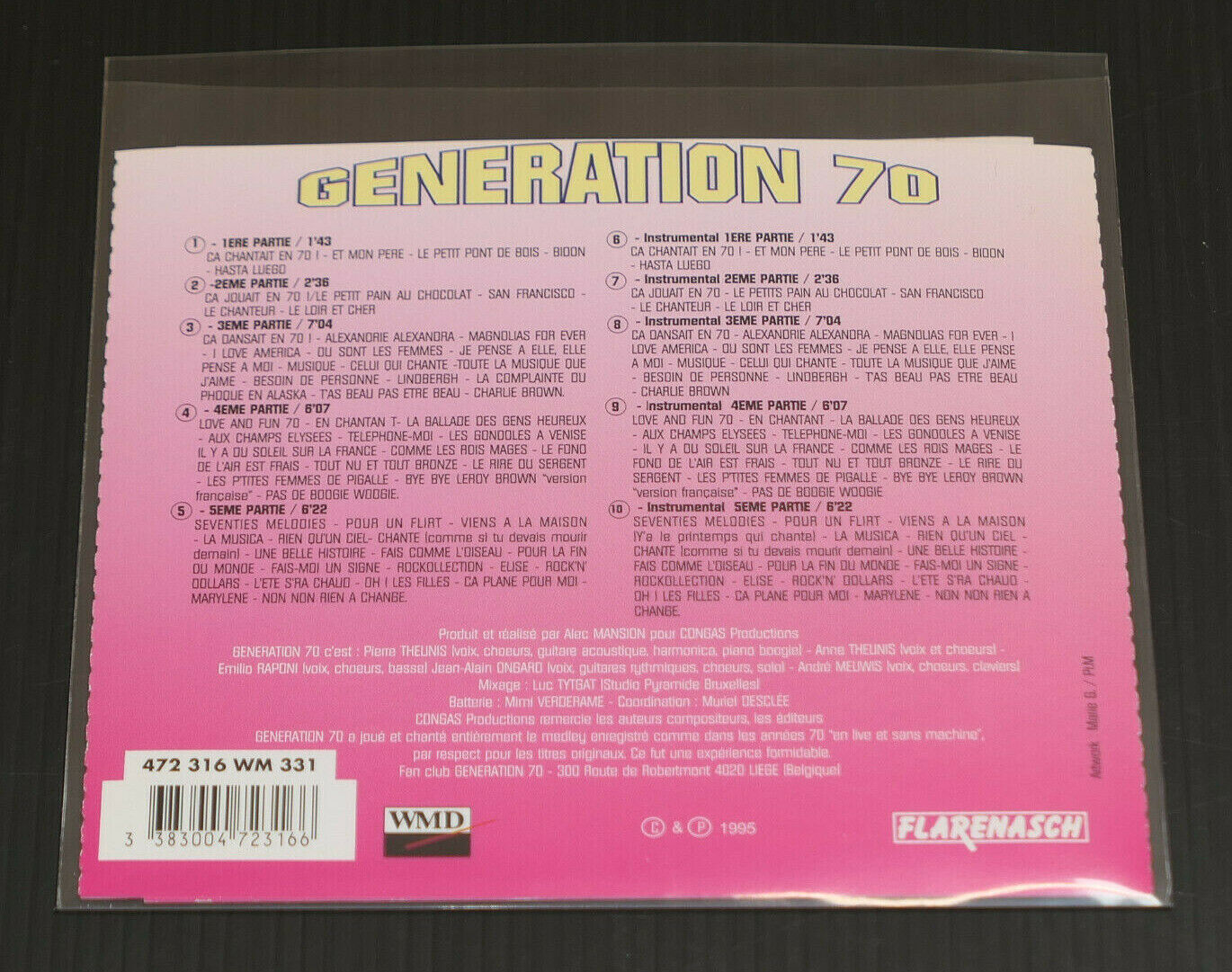 CD GENERATION 70 / 50 TUBES ENCHAINES / FLARENASCH 1995