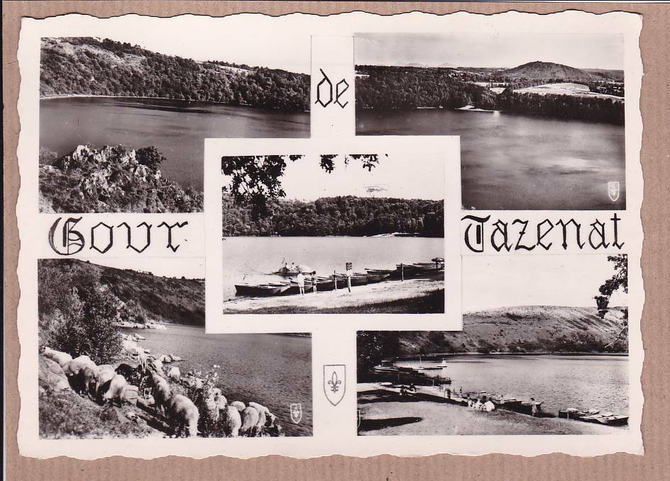 CARTE POSTALE CPSM NOIR & BLANC / GOUR DE TAZENAT MULTIVUE (1961)