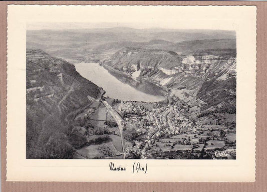 CPSM BLACK &amp; WHITE POSTCARD / NANTUA THE TOWN AND ITS LAKE 