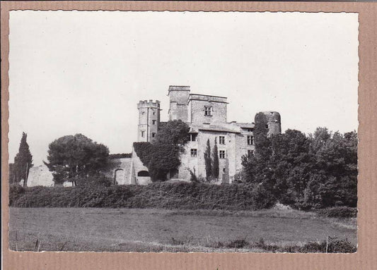 CPSM BLACK &amp; WHITE POSTCARD / LOURMARIN CASTLE 