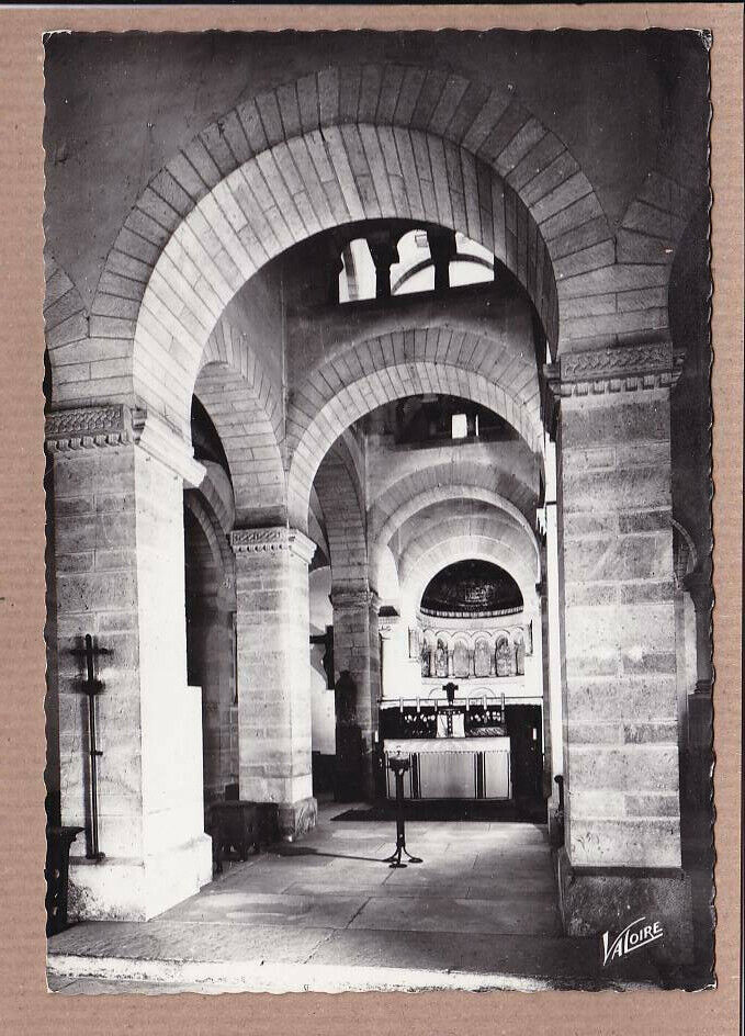 CPSM BLACK &amp; WHITE POSTCARD / GERMIGNY-DES-PRES THE CHURCH INTERIOR AND APSIDES 