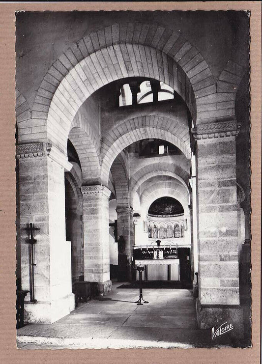 CPSM BLACK &amp; WHITE POSTCARD / GERMIGNY-DES-PRES THE CHURCH INTERIOR AND APSIDES 