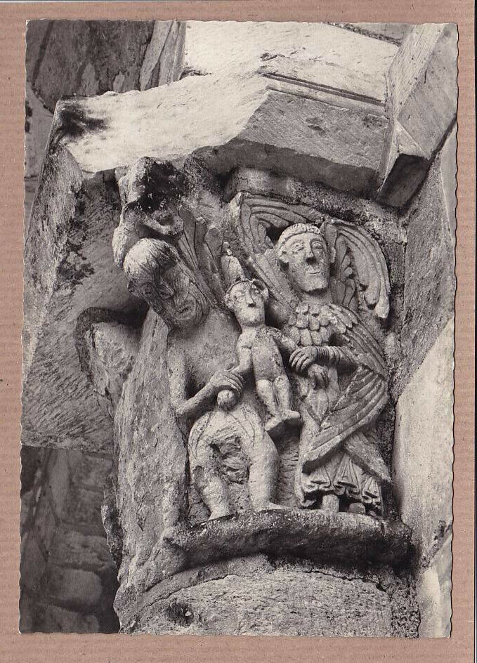 CPSM BLACK &amp; WHITE POSTCARD / BASILICA OF SAINT-BENOIT-SUR-LOIRE CAPITAL 