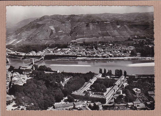 CPSM BLACK &amp; WHITE POSTCARD / TOURNON LYCEE TAIN AND COTEAUX DE L'HERMITAGE 