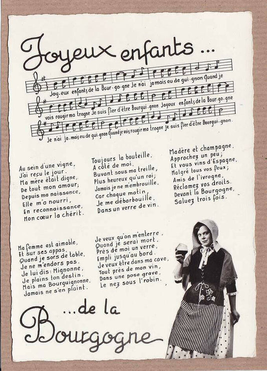 CARTE POSTALE CPSM NOIR & BLANC / JOYEUX ENFANTS DE LA BOURGOGNE