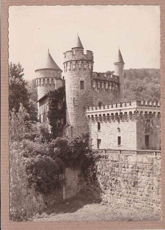 CPSM BLACK &amp; WHITE POSTCARD / LOIRE CHATEAU DE LA ROCHE THE ENTRANCE TO THE CHATEAU 
